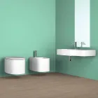 Hängendes Keramik-Bidet in modernem Design, hergestellt in Italien, Hamlet Viadurini