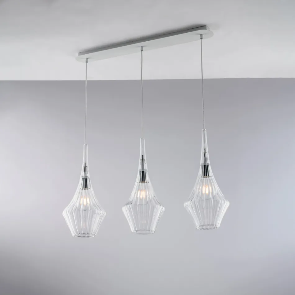 Eisengeländer mit Pyrex-Glas, hergestellt in Italien, für die Inneneinrichtung - Olimpo Viadurini