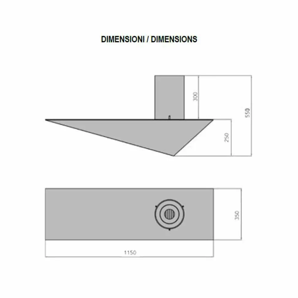 Biofireplace für modernes Design aus lackiertem Stahl und Glas - Malcolm Viadurini