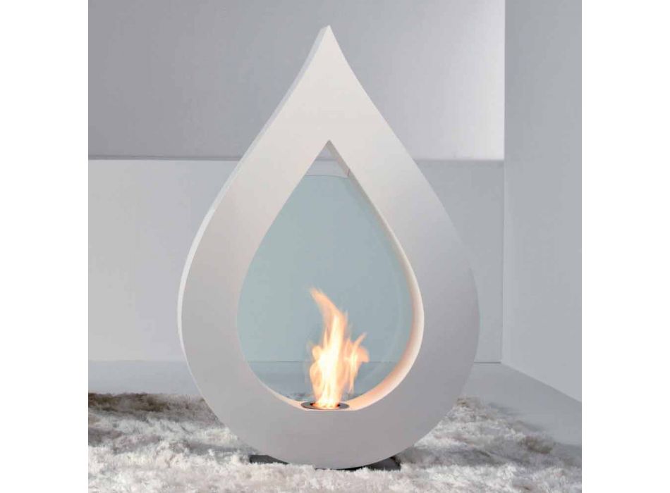 Biocamino von Bioethanol Erde, Flamme modernes Design in der Form Todd Viadurini