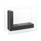 Bodenbiokamin mit doppelseitiger Struktur aus Glas und schwarzem Metall – Squillo Viadurini