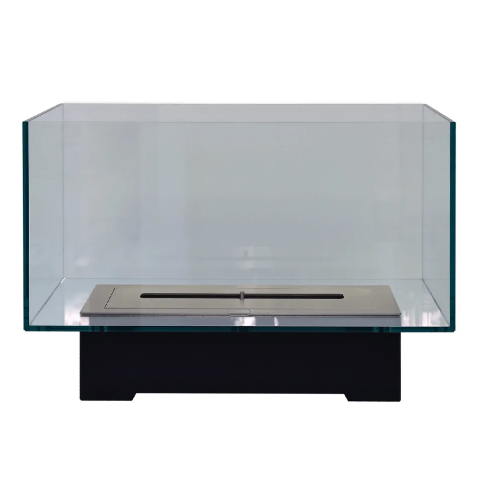 Moderner Designboden Bio-Kamin aus Glas und Stahl oder Corten - Bradley Viadurini