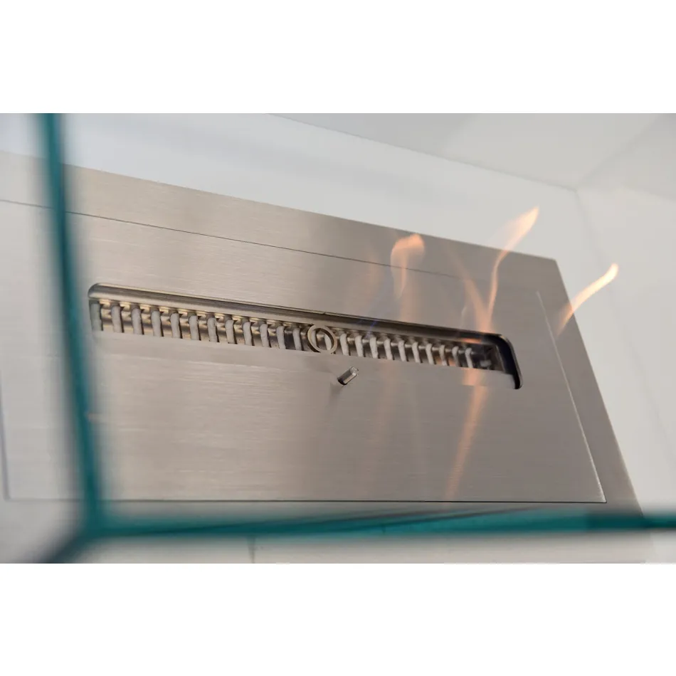 Moderner Designboden Bio-Kamin aus Glas und Stahl oder Corten - Bradley Viadurini