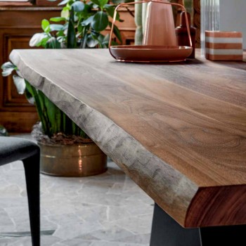 Bonaldo Ax Designtisch aus Holz mit natürlichen Kanten Made in Italy