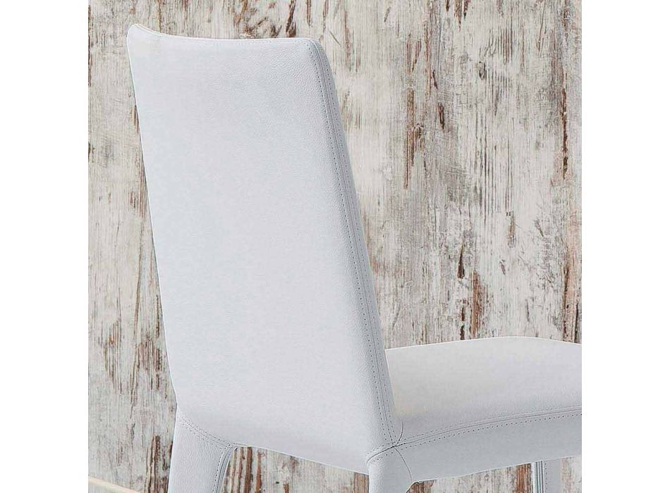Bonaldo Filly gepolsterter Designstuhl aus weißem Leder, hergestellt in Italien Viadurini