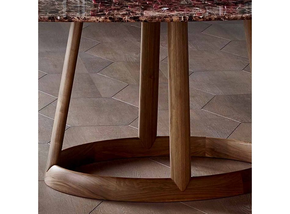 Bonaldo Greeny runden Tisch Design Marmor Emperador aus Italien Viadurini