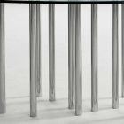 Runder Tisch Bonaldo Mille aus Kristall und verchromtem Stahl, hergestellt in Italien Viadurini