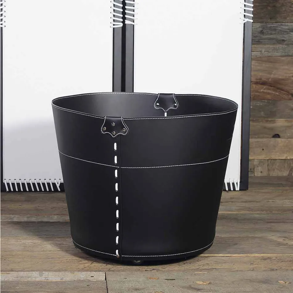 Holzhalter aus 100% Made in Italy Plato-Leder Viadurini