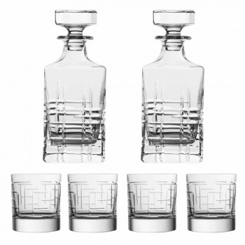 Flasche und Gläser für Luxus-Whisky aus ökologischem Kristall 6 Stück - Arrhythmie