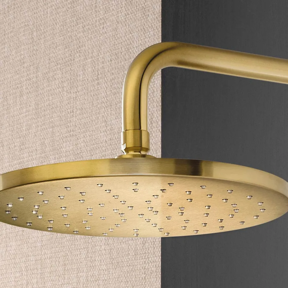 Duscharm mit rundem Antikalk-Duschkopf aus AISI 316L-Stahl - Artigli Viadurini