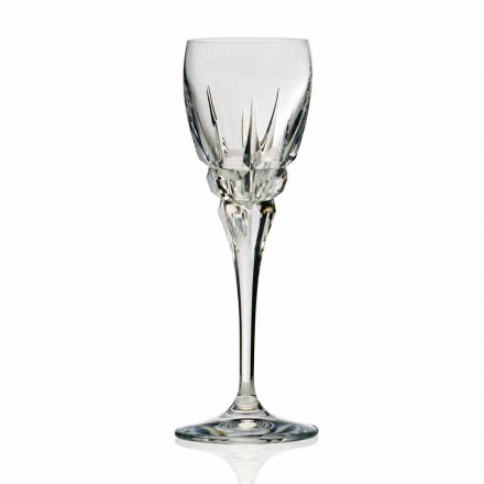 Kristallweißweinglas mit manuellen Schnitzereien 12 Stück - Fiucco Viadurini
