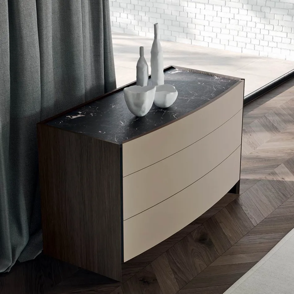 Schlafzimmer mit 4 Elementen im modernen Stil Made in Italy - Calimero Viadurini