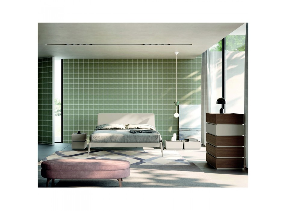 Modernes 5-Elemente-Schlafzimmer im modernen Stil Made in Italy - Melodia Viadurini