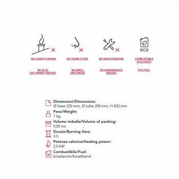 Bio Ethanol Tischkamin aus Edelstahl und Glas Leon Modell