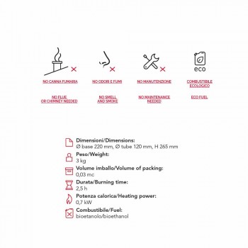 Bio Ethanol Tischkamin aus Keramik und Glas Jim Modell