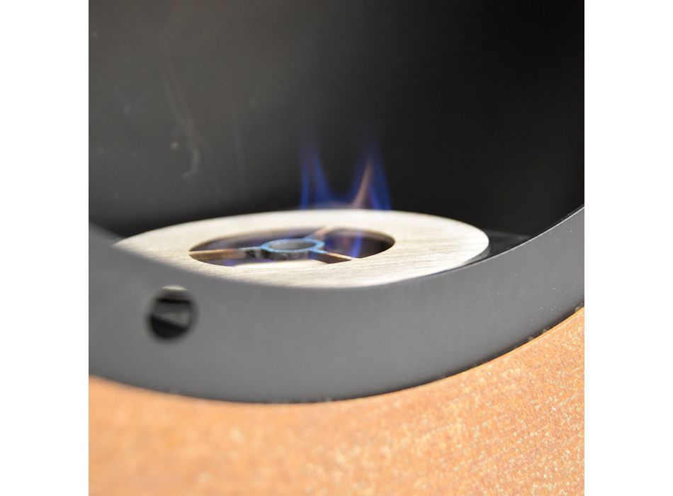 Runde Designwand Bioethanol Kamin aus lackiertem Stahl - Trenton Viadurini