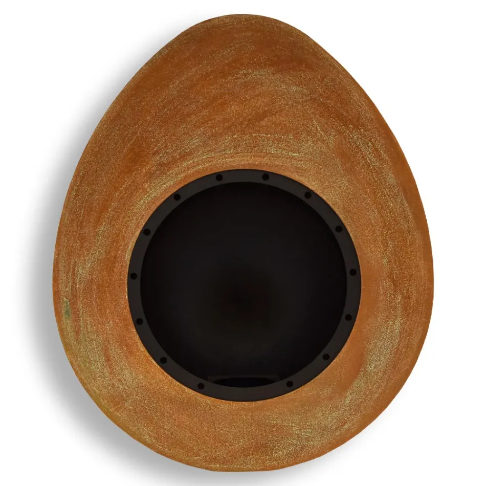 Wand Bioethanol Kamin in ovalem Design lackierter Stahl - Guiscard Viadurini