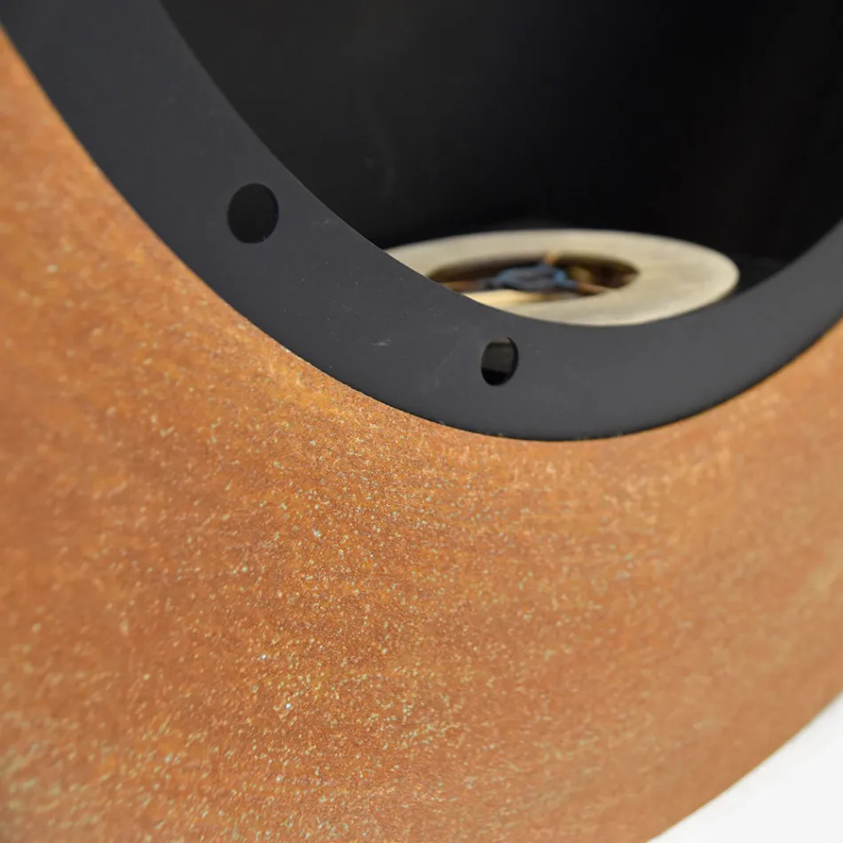 Wand Bioethanol Kamin in ovalem Design lackierter Stahl - Guiscard Viadurini