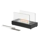 Bioethanol-Tischkamin aus gehärtetem Glas und Metall – Silber Viadurini