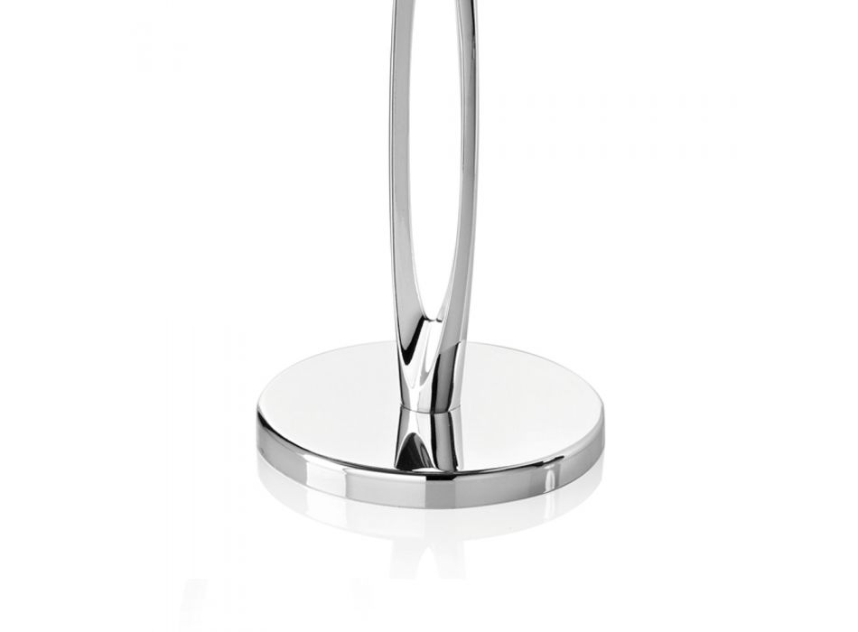 Luxus-Design Silber Metall 3-armiger Kandelaber - Laoconte Viadurini