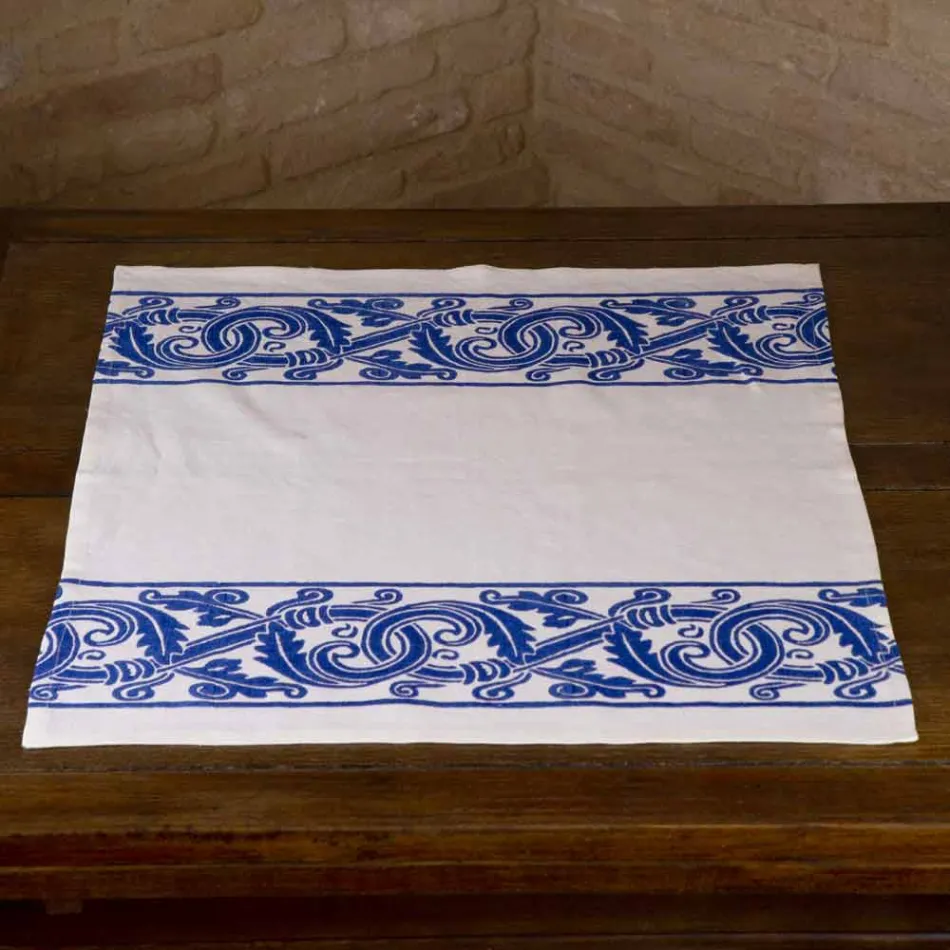 Leinen Leinwand italienischer Handwerkskunst mit handbedrucktem Design - Marken Viadurini