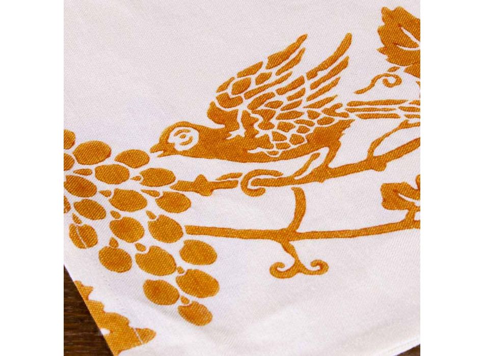 Leinen Leinwand italienischer Handwerkskunst mit handbedrucktem Design - Marken Viadurini