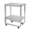 Trolley 2 Regale aus transparentem Acryl mit Rollen und Tablett - Alonso