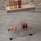 Trolley 2 Regale aus transparentem Acrylglas mit Tablett - Zazza Viadurini