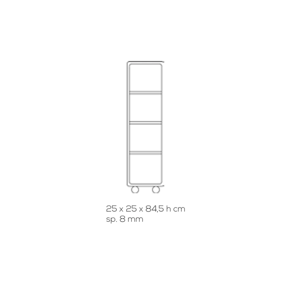 Trolley-Säule aus transparentem Acrylkristall 1 oder 3 Regale - Minervo Viadurini