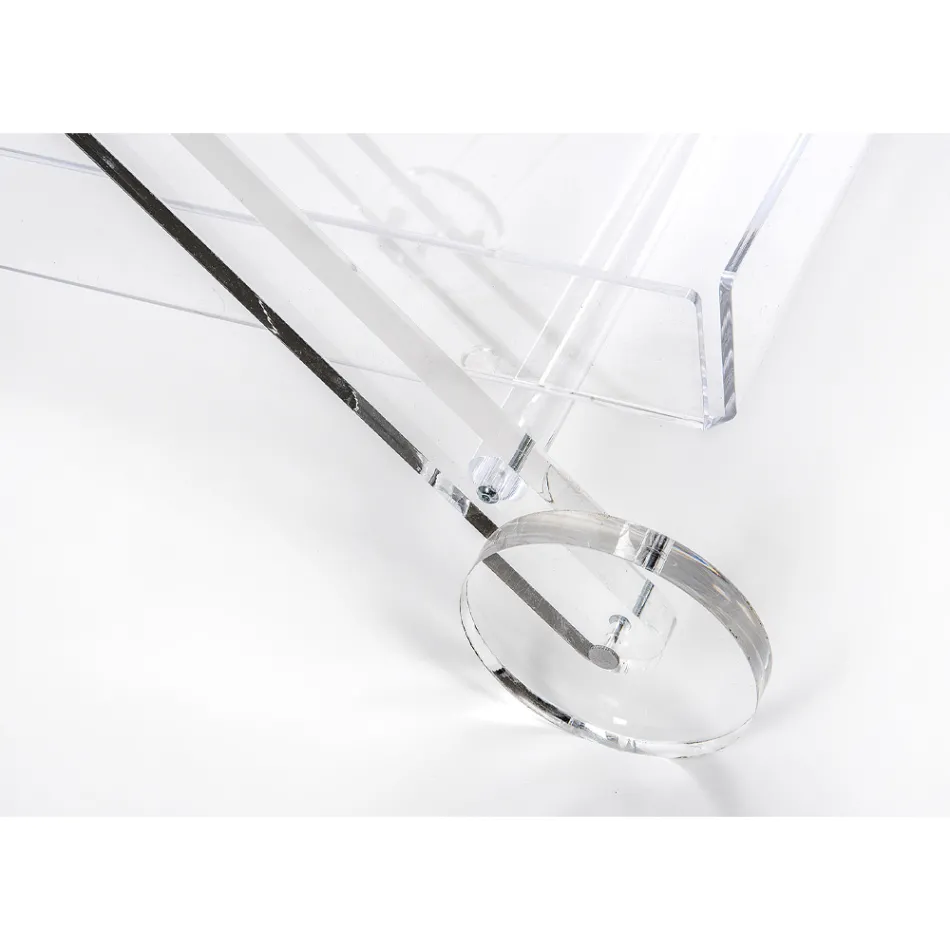 Küchenwagen 4 Rollen aus transparentem Plexiglas oder mit Holz - Magimbo Viadurini