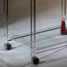Transparenter Acryl-Kristallwagen mit Rollen und Ablage - Arketipo Viadurini