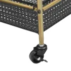 Speisewagen aus Eisen mit Struktur in goldenem Finish - Elegant Viadurini