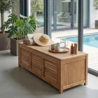 Gartentruhe aus natürlichem Teakholz - Hide Viadurini