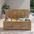 Gartentruhe aus natürlichem Teakholz - Hide Viadurini