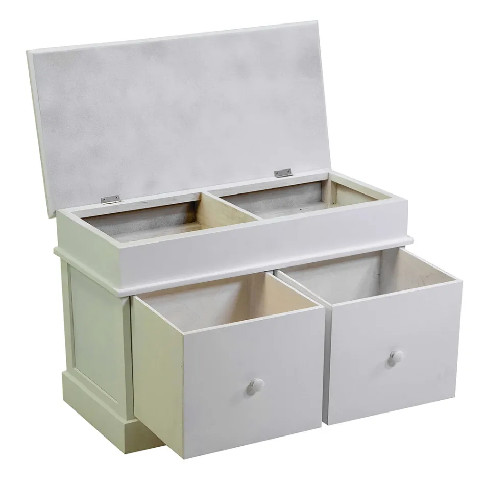 Indoor-Truhe aus Holz mit 2 Schubladen - Meduse Viadurini