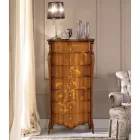 Kommode mit 7 Schubladen aus Walnussholz mit Intarsien Made in Italy - Commodus Viadurini
