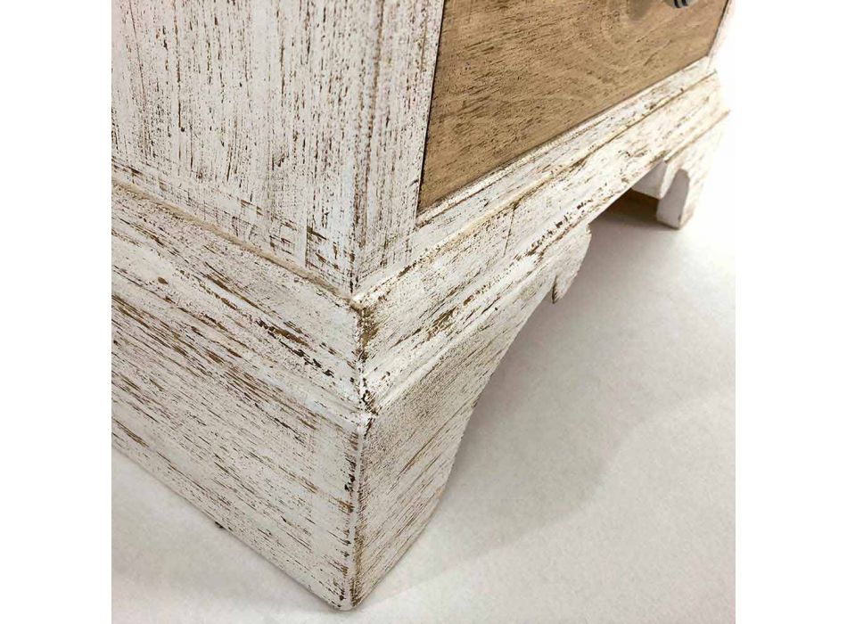 Artisan Kommode mit 4 Schubladen aus weißem Holz Made in Italy - Manhattan Viadurini