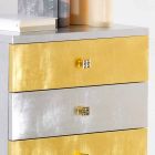 Schublade Design Silber und Gold in Etty Holz, made in Italy Viadurini