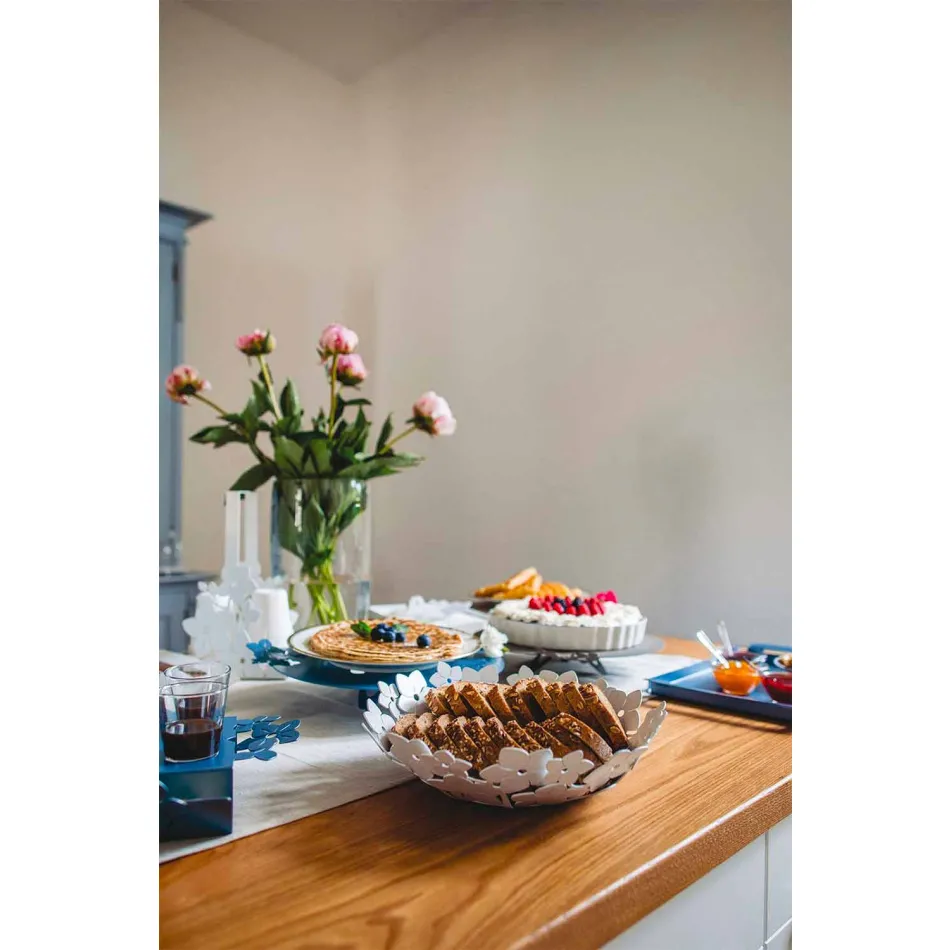 Herzstück mit Blumen aus Schlammeisen, Weiß oder Blau - Marken Viadurini