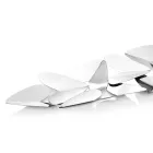 Lineares Herzstück mit silbernen Metallherzen im italienischen Design - Arlan Viadurini