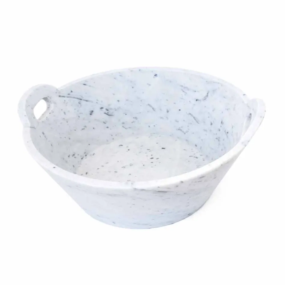 Korb aus weißem Carrara-Marmor des italienischen Luxusdesigns - Tinozzo Viadurini