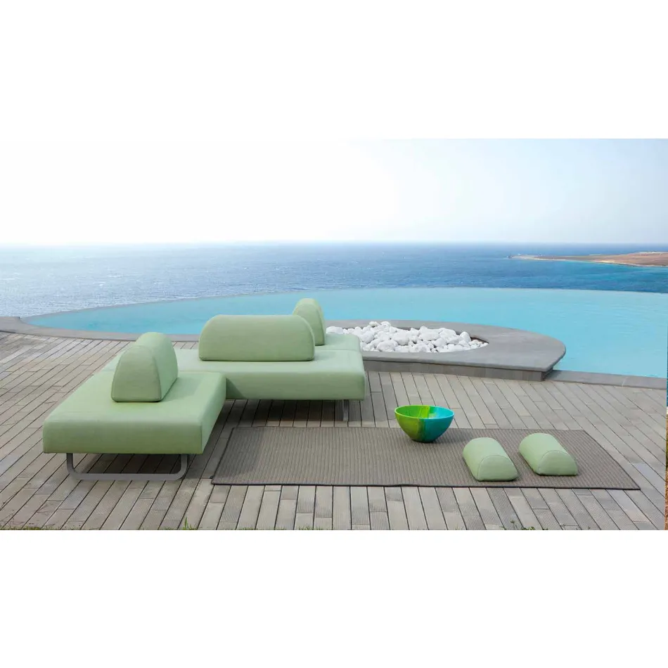 Outdoor Design Chaiselongue aus Metall und Stoff Made in Italy - Selia Viadurini