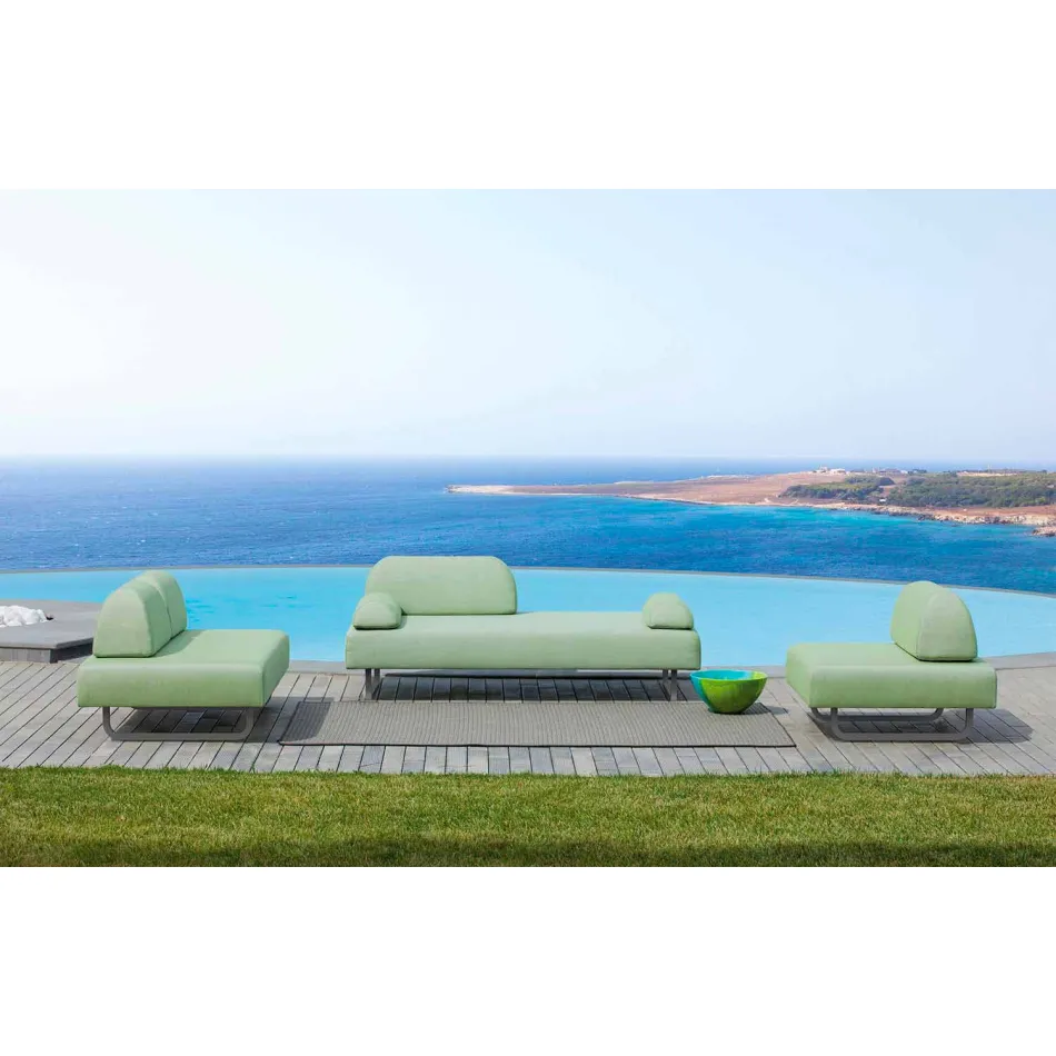 Outdoor Design Chaiselongue aus Metall und Stoff Made in Italy - Selia Viadurini