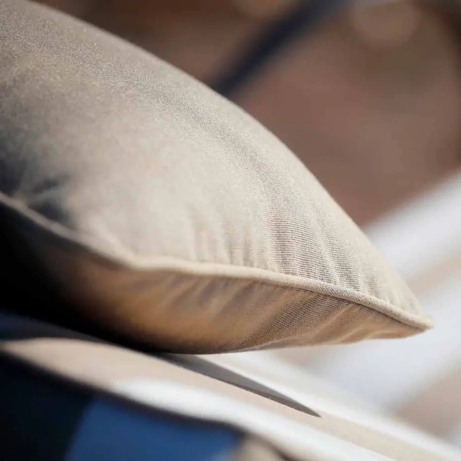 Outdoor-Chaiselongue aus Eisen und handgefertigtem Stoff Made in Italy - Relax Viadurini