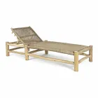 Chaiselongue im Freien in Teakholzzweigen und Kunstfaserweberei - Tecno Viadurini