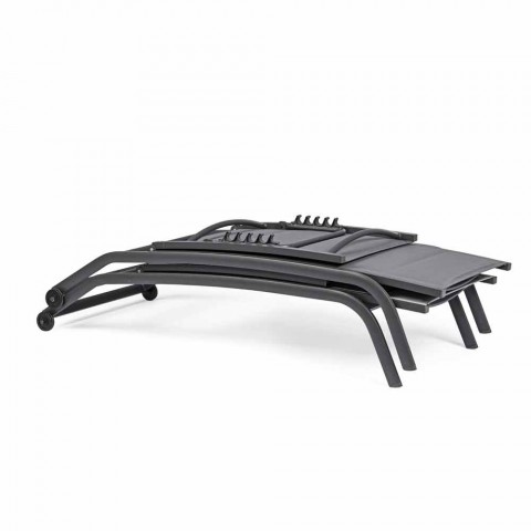 Garten Chaiselongue mit liegender Rückenlehne, 4 Stück