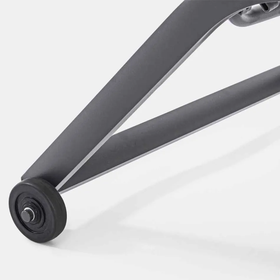 Garten Chaiselongue mit Rädern und liegender Rückenlehne, 4 Stück - Babilonia Viadurini