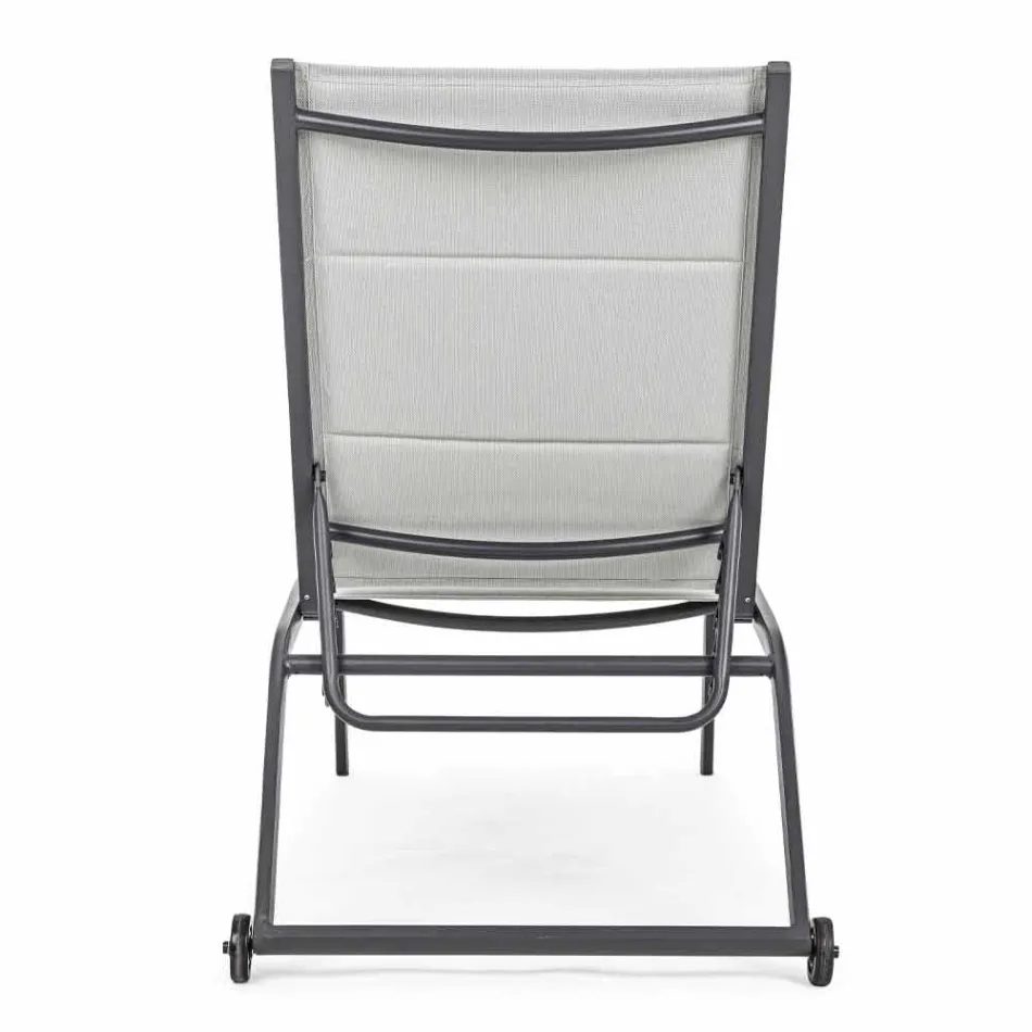 Garten Chaiselongue mit Rädern und liegender Rückenlehne, 4 Stück - Babilonia Viadurini