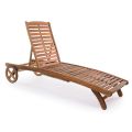 Garten Chaiselongue aus Holz mit Designrädern für den Außenbereich - Roxen