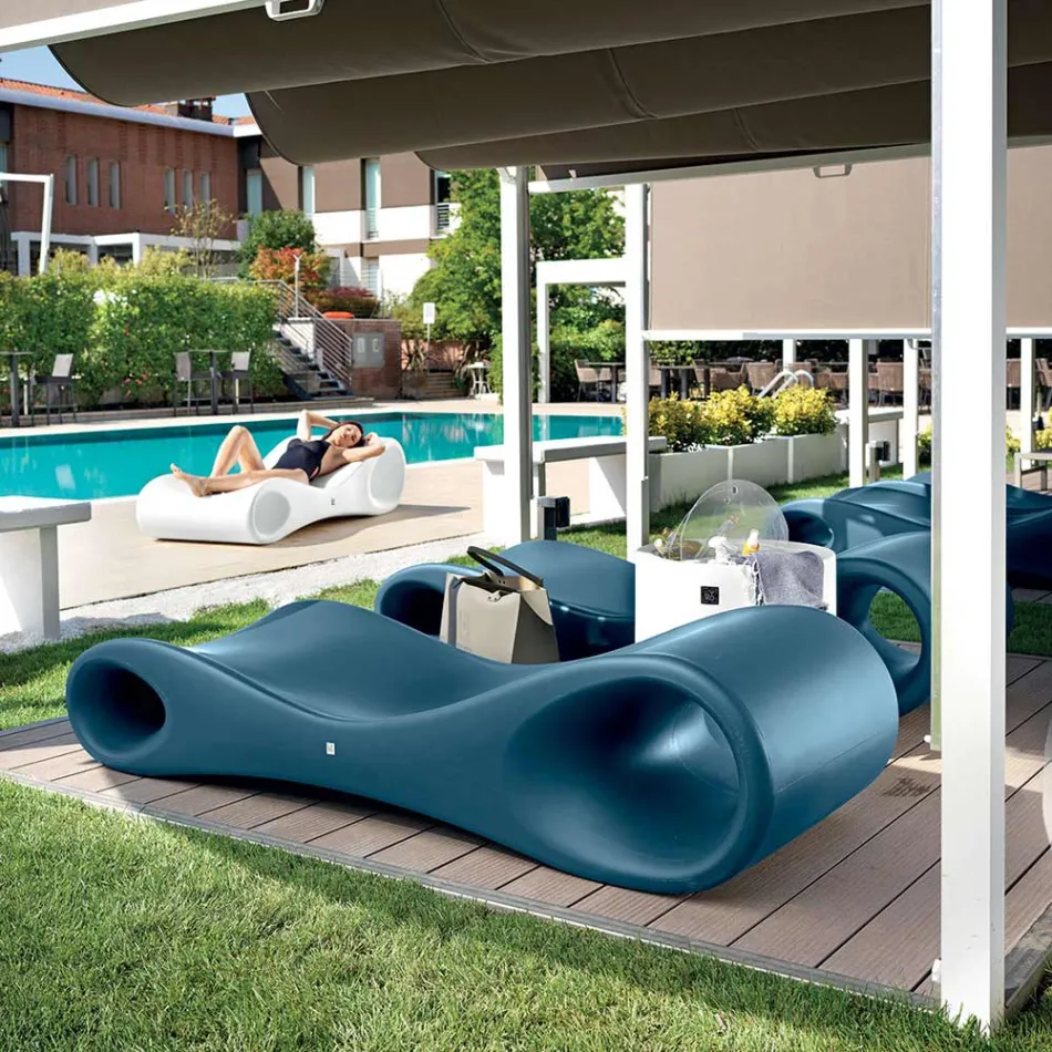 Gartenliege aus farbigem Polyethylen Made in Italy - Flores Viadurini